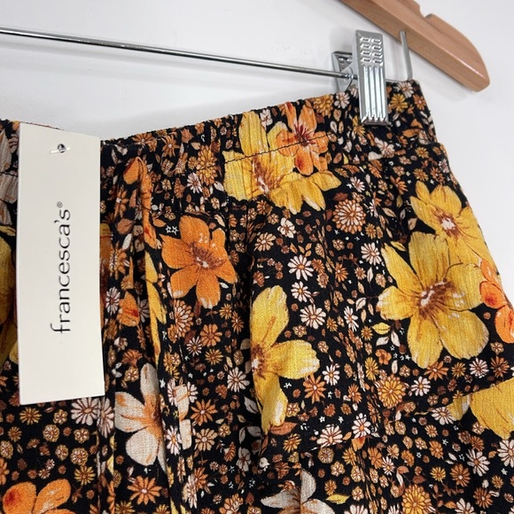Francesca’s Collections Mini Skirt Floral Print Tiered Women’s Size Large - Picture 3 of 6
